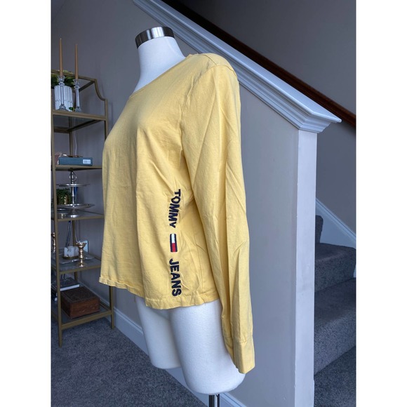 Tommy Jeans y2k long sleeve yellow top, fits a small/xs - Picture 1 of 6